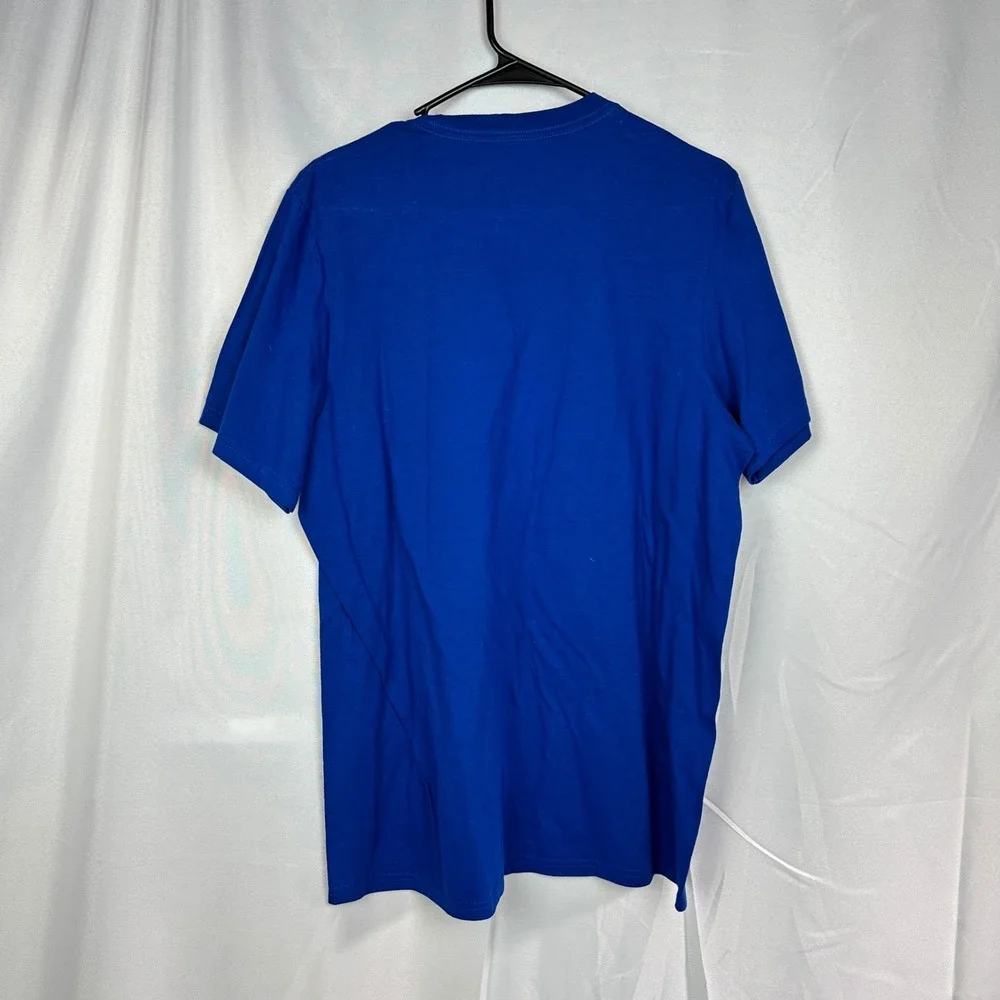 NWT Adidas Amplifier Tee Mens Large Blue BOS Logo T-Shirt ED9610 Sportswear